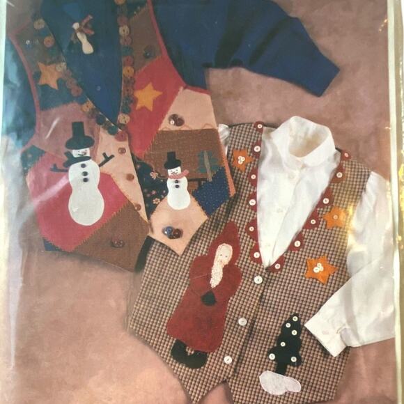 Indygo Junction IJ326 Pattern Tis The Season S-L Vintage Vest Applique - Picture 1 of 7